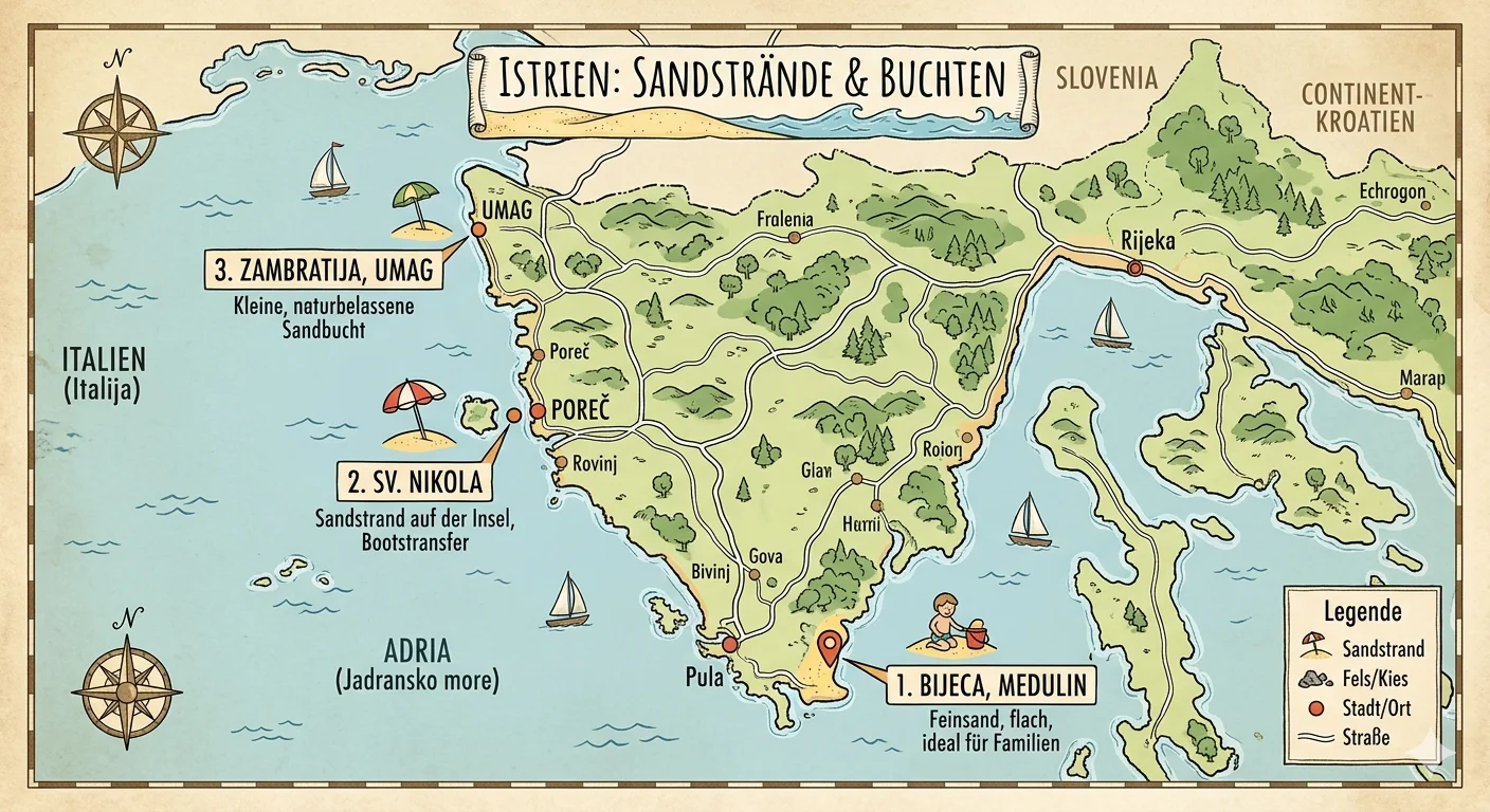 Sandstrände auf Istrien